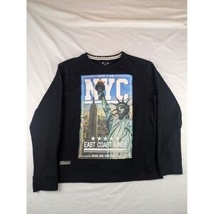 Point Zero Shirt Mens L Black Long‎ Sleeve NYC Skater Grunge Y2K Streetwear